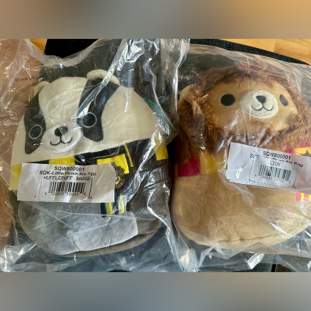 Set of Harry Potter Hogwarts Houses Gryffindor and Hufflepuff Squishmallows